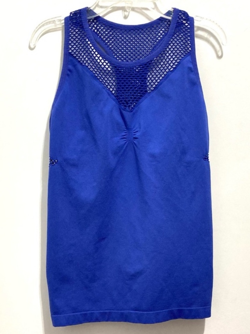 Beachbody Women’s Blue Mesh Netted Sport Fish Net Tank Top